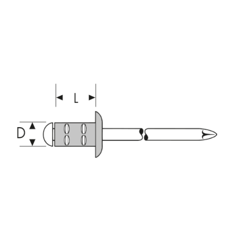 Nit zrywalny wielozakresowy Polygrip standard z łbem płaskim Aluminium / Stal 3,2 x 8 1000 szt. Gesipa kod: 1433822 - 3